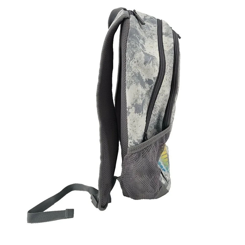 Reebok Backpack Grey Marble Acid Wash Rainbow‎ Logo Padded Straps School Gym Bag